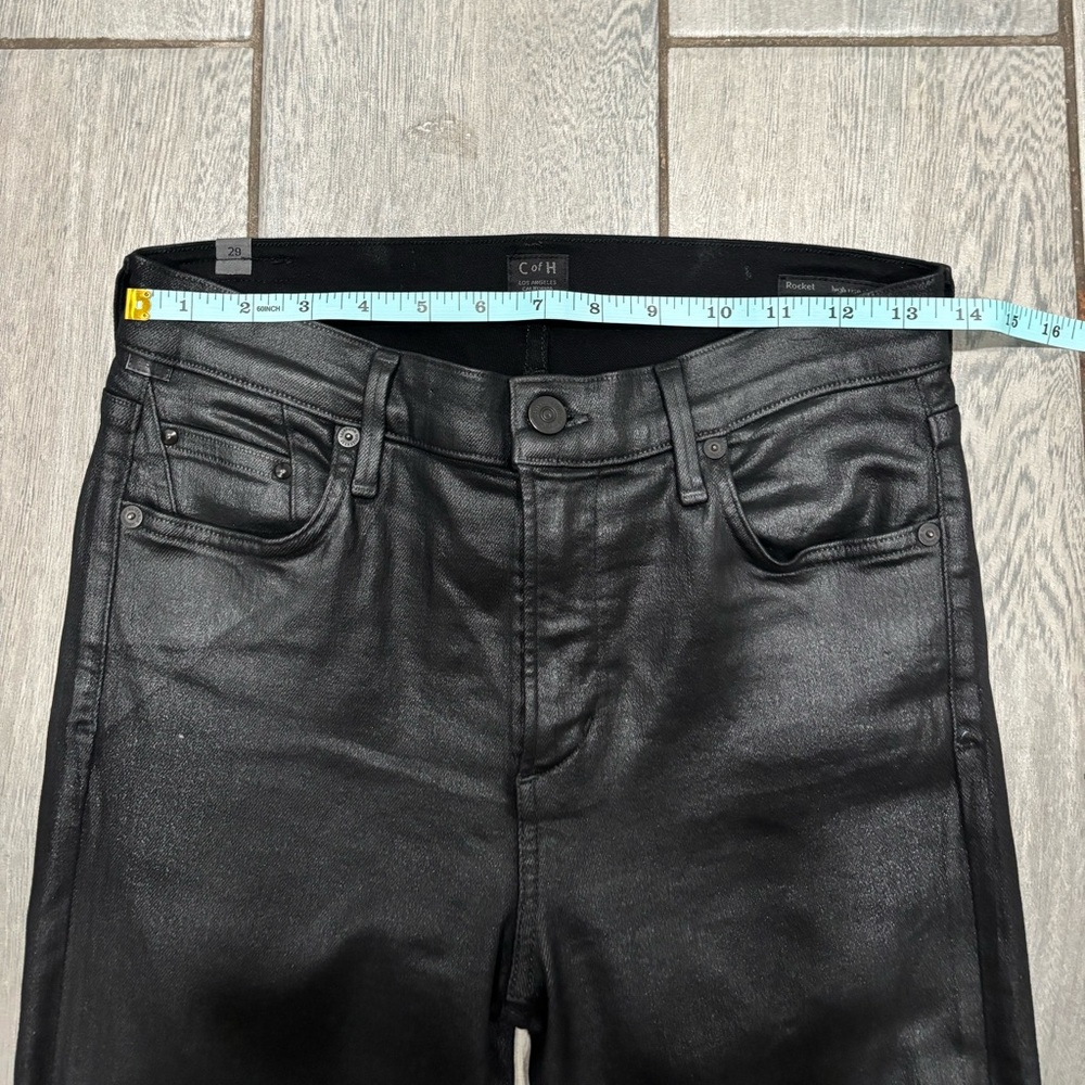 Citizens of Humanity Rocket High Rise Coated Skinny in Black Size 29 - Picture 5 of 10